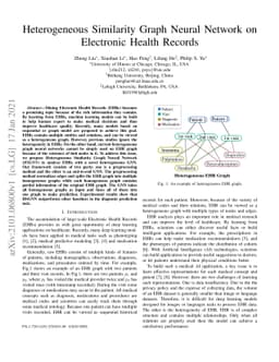 Heterogeneous Similarity Graph Neural Network on Electronic Health
  Records