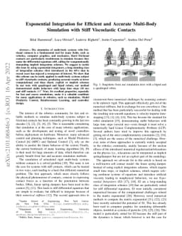 Exponential Integration for Efficient and Accurate Multi-Body Simulation
  with Stiff Viscoelastic Contacts