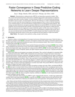 Faster Convergence in Deep-Predictive-Coding Networks to Learn Deeper
  Representations
