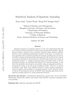 Statistical Analysis of Quantum Annealing