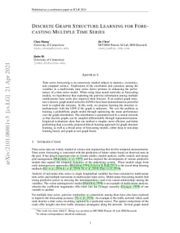 Discrete Graph Structure Learning for Forecasting Multiple Time Series