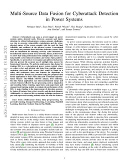 Multi-Source Data Fusion for Cyberattack Detection in Power Systems