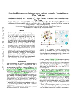 Modeling Heterogeneous Relations across Multiple Modes for Potential
  Crowd Flow Prediction