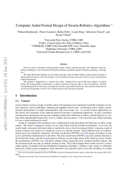 Computer Aided Formal Design of Swarm Robotics Algorithms