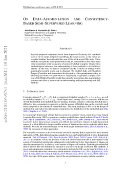 On Data-Augmentation and Consistency-Based Semi-Supervised Learning