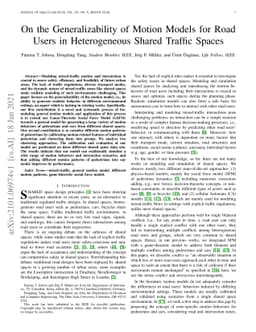 On the Generalizability of Motion Models for Road Users in Heterogeneous
  Shared Traffic Spaces
