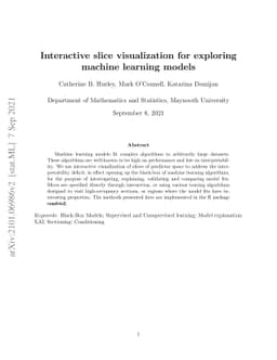 Interactive slice visualization for exploring machine learning models