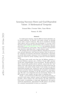 Learning Successor States and Goal-Dependent Values: A Mathematical
  Viewpoint