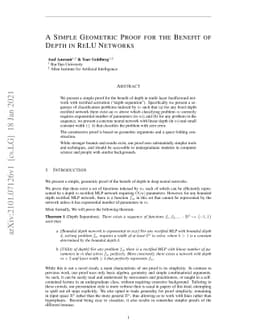 A simple geometric proof for the benefit of depth in ReLU networks