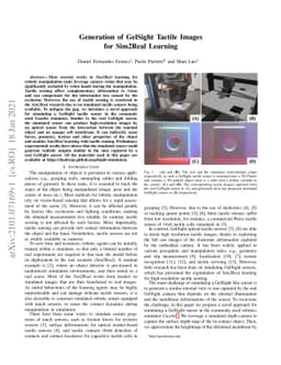 Generation of GelSight Tactile Images for Sim2Real Learning