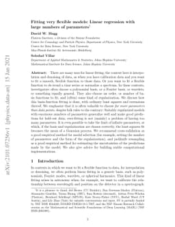 Fitting very flexible models: Linear regression with large numbers of
  parameters