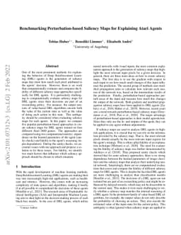 Benchmarking Perturbation-based Saliency Maps for Explaining Atari
  Agents