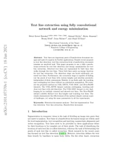 Text line extraction using fully convolutional network and energy
  minimization