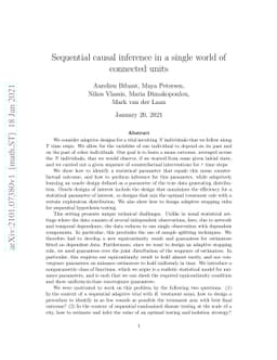 Sequential causal inference in a single world of connected units