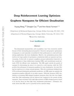 Deep Reinforcement Learning Optimizes Graphene Nanopores for Efficient
  Desalination