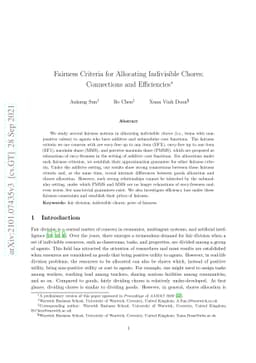 Fairness Criteria for Allocating Indivisible Chores: Connections and
  Efficiencies