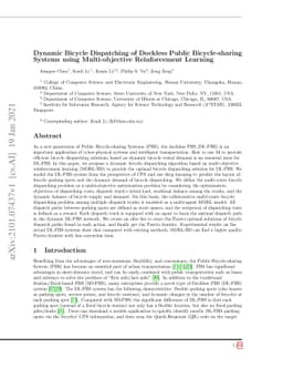 Dynamic Bicycle Dispatching of Dockless Public Bicycle-sharing Systems
  using Multi-objective Reinforcement Learning