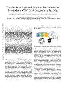 Collaborative Federated Learning For Healthcare: Multi-Modal COVID-19
  Diagnosis at the Edge