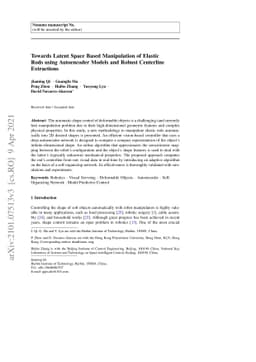 Towards Latent Space Based Manipulation of Elastic Rods using
  Autoencoder Models and Robust Centerline Extractions
