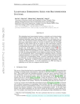 Learnable Embedding Sizes for Recommender Systems