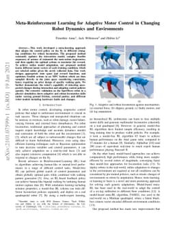 Meta-Reinforcement Learning for Adaptive Motor Control in Changing Robot
  Dynamics and Environments