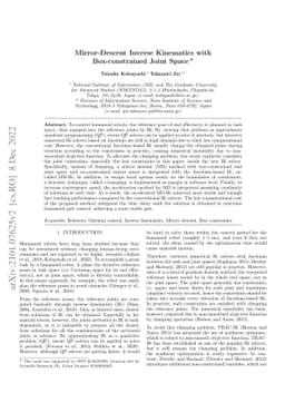 Mirror-Descent Inverse Kinematics for Box-constrained Joint Space