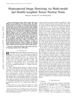 Hyperspectral Image Denoising via Multi-modal and Double-weighted Tensor
  Nuclear Norm