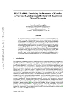 SEMULATOR: Emulating the Dynamics of Crossbar Array-based Analog Neural
  System with Regression Neural Networks