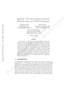 Epidemic? The Attack Surface of German Hospitals during the COVID-19
  Pandemic