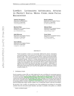 LowKey: Leveraging Adversarial Attacks to Protect Social Media Users
  from Facial Recognition