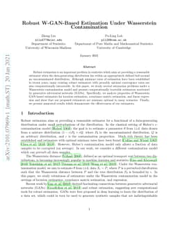 Robust W-GAN-Based Estimation Under Wasserstein Contamination