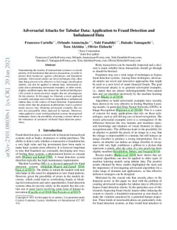 Adversarial Attacks for Tabular Data: Application to Fraud Detection and
  Imbalanced Data