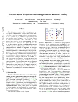 Few-shot Action Recognition with Prototype-centered Attentive Learning