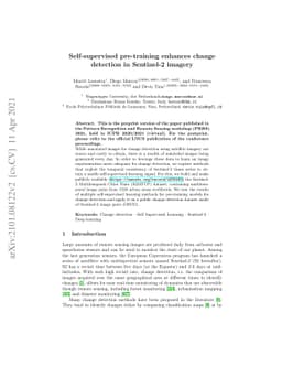 Self-supervised pre-training enhances change detection in Sentinel-2
  imagery