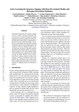 Active Learning for Sequence Tagging with Deep Pre-trained Models and
  Bayesian Uncertainty Estimates
