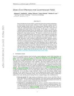 Zero-Cost Proxies for Lightweight NAS