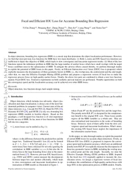 Focal and Efficient IOU Loss for Accurate Bounding Box Regression