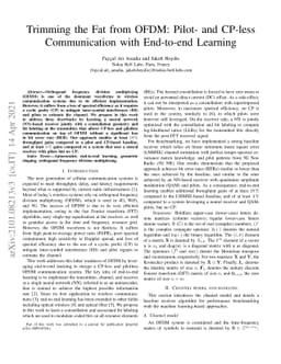 Trimming the Fat from OFDM: Pilot- and CP-less Communication with
  End-to-end Learning