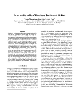 Do we need to go Deep? Knowledge Tracing with Big Data