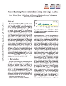 Marius: Learning Massive Graph Embeddings on a Single Machine