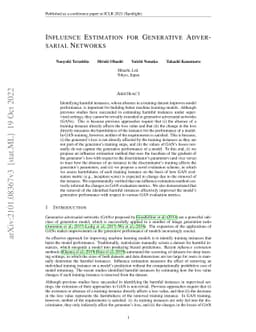 Influence Estimation for Generative Adversarial Networks
