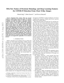 TDA-Net: Fusion of Persistent Homology and Deep Learning Features for
  COVID-19 Detection in Chest X-Ray Images