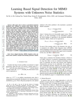 Learning based signal detection for MIMO systems with unknown noise
  statistics