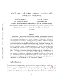 Mixed-type multivariate response regression with covariance estimation