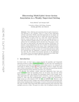 Discovering Multi-Label Actor-Action Association in a Weakly Supervised
  Setting
