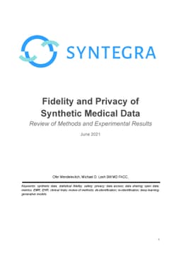 Fidelity and Privacy of Synthetic Medical Data