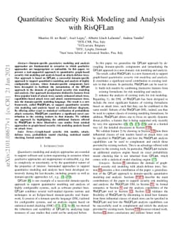 Quantitative Security Risk Modeling and Analysis with RisQFLan