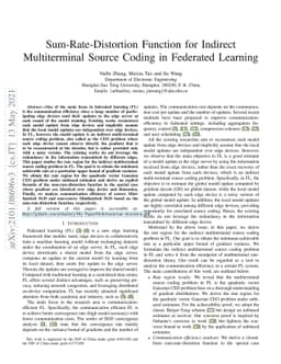 Sum-Rate-Distortion Function for Indirect Multiterminal Source Coding in
  Federated Learning
