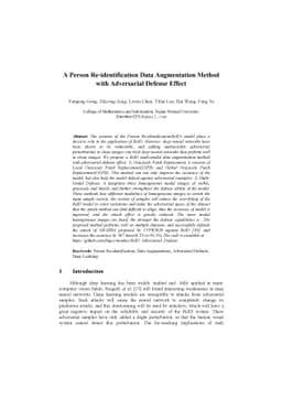 A Person Re-identification Data Augmentation Method with Adversarial
  Defense Effect
