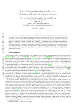 Prior Preference Learning from Experts:Designing a Reward with Active
  Inference